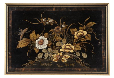 Lot 140 - Pair of Japanned Plaques Height 10 1/2 inches,...