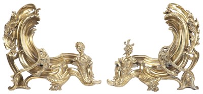 Lot 192 - Pair of Rococo Style Gilt-Bronze Figural...
