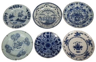 Lot 34 - Group of Six Delft Blue and White Chargers...
