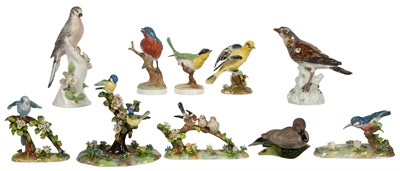 Lot 188 - Group of Ten Porcelain Figures of Birds...