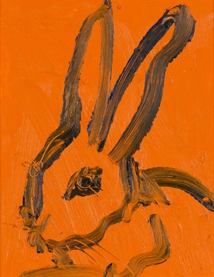 Lot 101 - Hunt Slonem American, b. 1951 Orange Rabbit,...