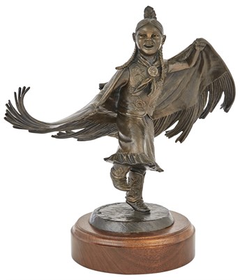 Lot 222 - Patinated Bronze Figure of a Native American...