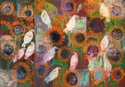 Lot 243 - Hunt Slonem American, b. 1951 Sunflowers and...