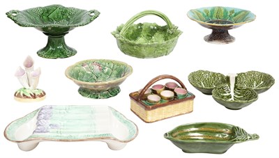 Lot 38 - Group of Majolica and Glazed Pottery Articles...