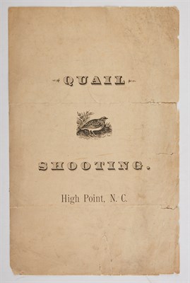 Lot 192 - [LEACH, GEO. T.] Quail Shooting. High Point, N....