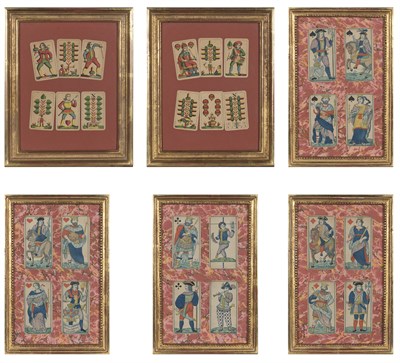 Lot 93 - Group of Twenty-Eight Playing Cards Circa 1800...