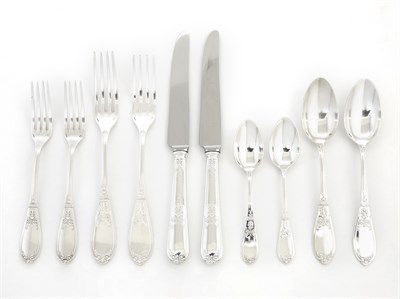 Lot 185 - Odiot Silver Plated Partial Flatware Service...