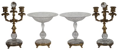 Lot 172 - Pair of Gilt-Metal Mounted Cut Glass...