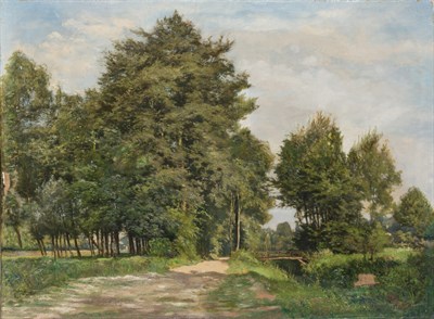 Lot 7 - Manner of Olive Parker Black Landscape with a...