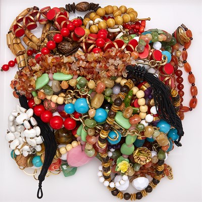 Lot 1817 - Group of Bead and Costume Jewelry and Fragments