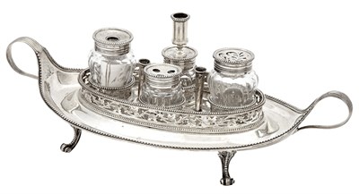 Lot 100 - George III Sterling Silver and Cut Glass...