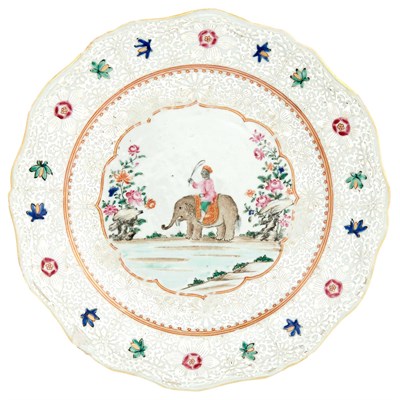 Lot 231 - Chinese Export Famille Rose Porcelain Plate...