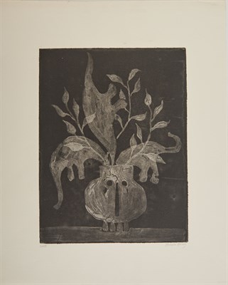 Lot 173 - GOREY, EDWARD Still life with skull vase and...