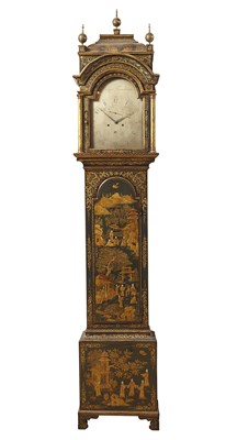 Lot 1087 - George II Green- and Gilt-Japanned Longcase...
