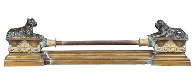Lot 75 - Victorian Patinated Bronze and Brass Fire...