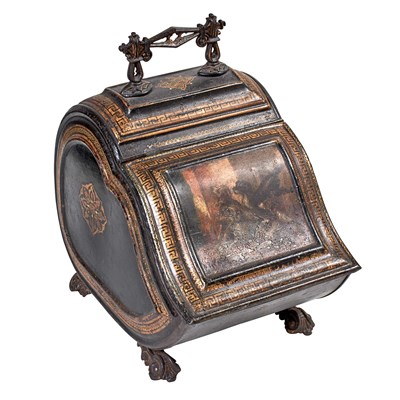 Lot 76 - Victorian Tôle Peinte Coal Scuttle 19th...
