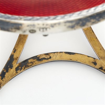 Lot 1 - Fabergé Silver-Gilt and Guilloché Enamel...