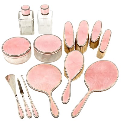 Lot 282 - Tiffany & Co. White and Pink Guilloché...