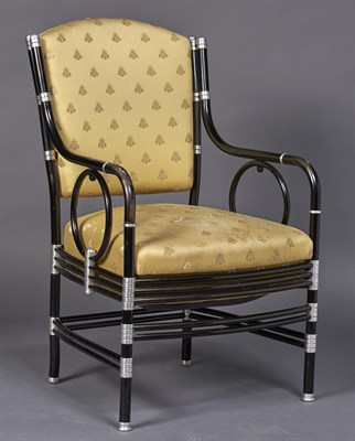 Lot 223 - Warren McArthur Upholstered Black Enameled...