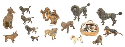 Lot 78 - Group of Bronze Miniature Figures of Dogs...