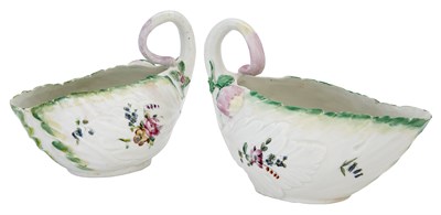 Lot 1070 - Two English Porcelain 'Cos Lettuce Leaf'...