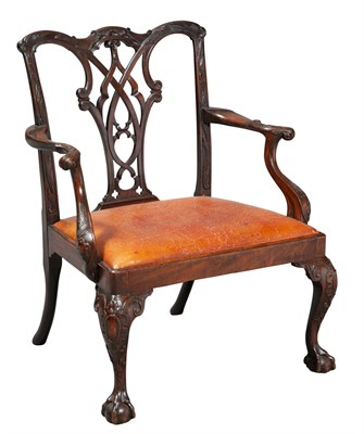 Lot 268 - George II Style Mahogany Open Armchair The...