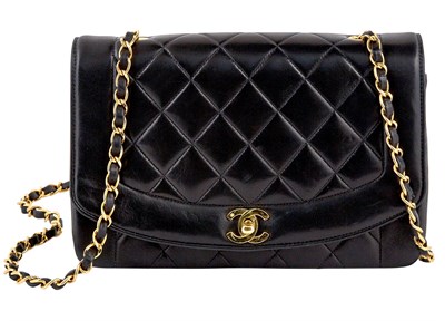 Lot 475 - Chanel Black Quilted Long Chain Shoulder Bag