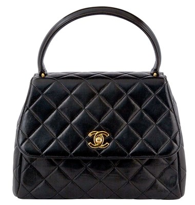 Lot 481 - Chanel Black Quilted Leather Small Top Handle Bag