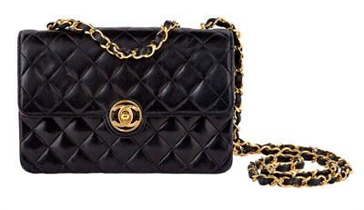 Lot 482 - Chanel Black Quilted Leather Classic Flap Bag