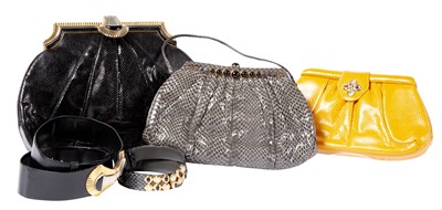 Lot 531 - Judith Leiber Assorted Exotic Clutches and Belts
