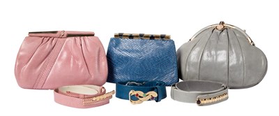 Lot 537 - Judith Leiber Assorted Exotic Clutches and Belts