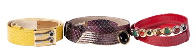 Lot 545 - Judith Leiber Assorted Exotic Belts