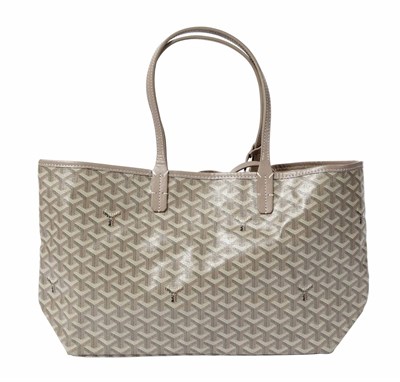 Lot 437 - Goyard Light Grey Goyardine Canvas Tote