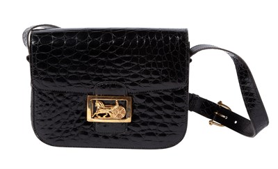 Lot 440 - Celine Embossed Black Leather Shoulder Bag