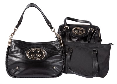 Lot 517 - Gucci Black Leather Handbags