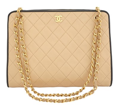 Lot 497 - Chanel Beige Quilted Leather Shoulder Bag