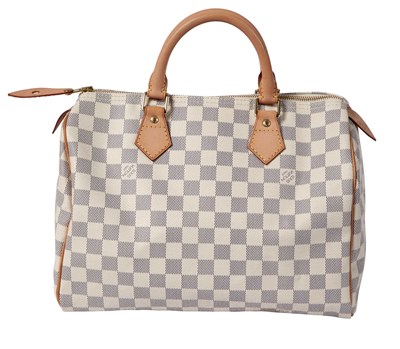 Lot 446 - Louis Vuitton White Damier Speedy 30 Bag