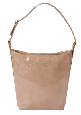 Lot 587 - Christian Lacroix Beige Patent Leather Bucket Top Handle Bag