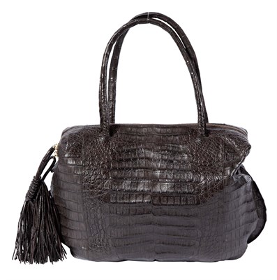 Lot 585 - Nancy Gonzalez Alligator Black Shoulder Bag