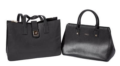 Lot 555 - Furla Black Leather Handbags