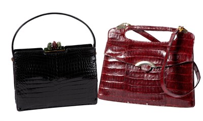 Lot 574 - Henri Bendel Black Alligator Handbag