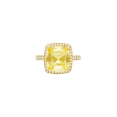 Lot 45 - Gold, Yellow Sapphire and Diamond Ring