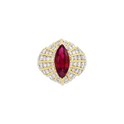 Lot 267 - Gold, Ruby and Diamond Dome Ring