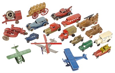 Lot 9 - Metal Toy Group Select group of nineteen metal...
