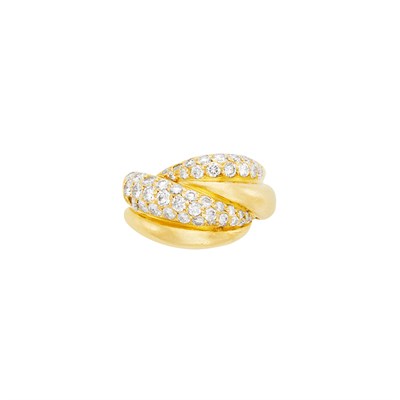 Lot 16 - Van Cleef & Arpels Gold and Diamond Bombé Ring, France