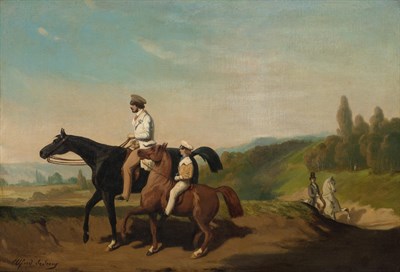 Lot 21 - Manner of Alfred de Dreux A Ride in the...