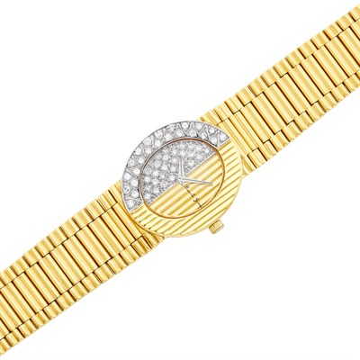 Lot 43 - Bueche Girod Gold, Platinum and Diamond Wristwatch