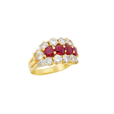 Lot 748 - Gold, Ruby and Diamond Ring