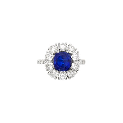 Lot 196 - White Gold, Sapphire and Diamond Ring