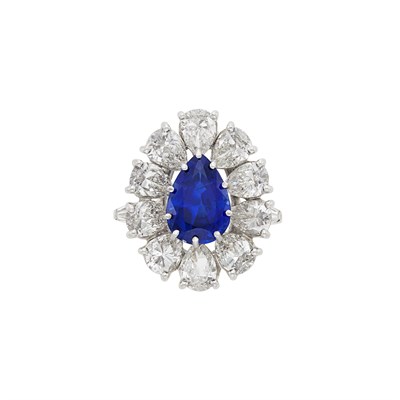 Lot 246 - Platinum, Sapphire and Diamond Ring